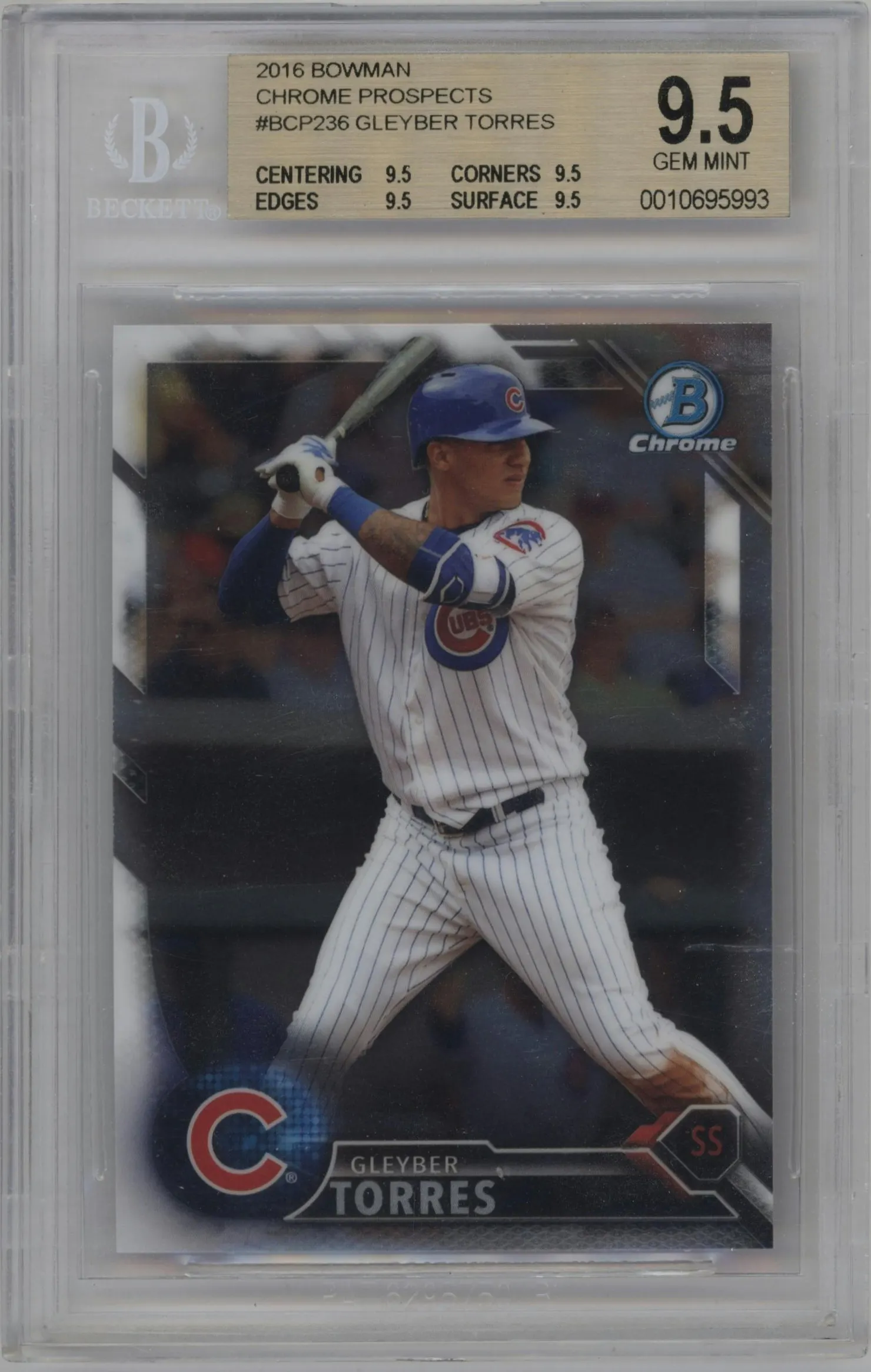 2016 Bowman Chrome Prospect Gleyber Torres BGS 9.5