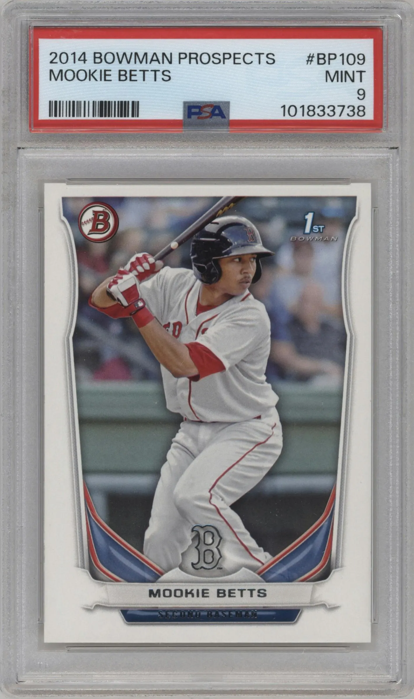 2014 Bowman Prospect Mookie Betts #BP109 PSA 9