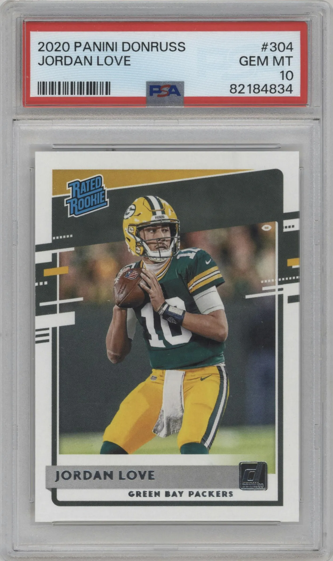 2020 Panini Donruss Rated Rookie Jordan Love PSA 10