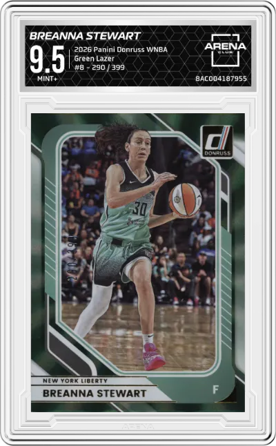 2026 Panini Donruss WNBA Breanna Stewart Green Lazer #8 ARENA CLUB 9.5