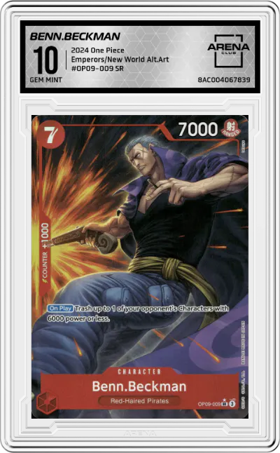 2024 One Piece Emperors/New World Benn.Beckman Alternate Art SR #OP09-009 SR ARENA CLUB 10