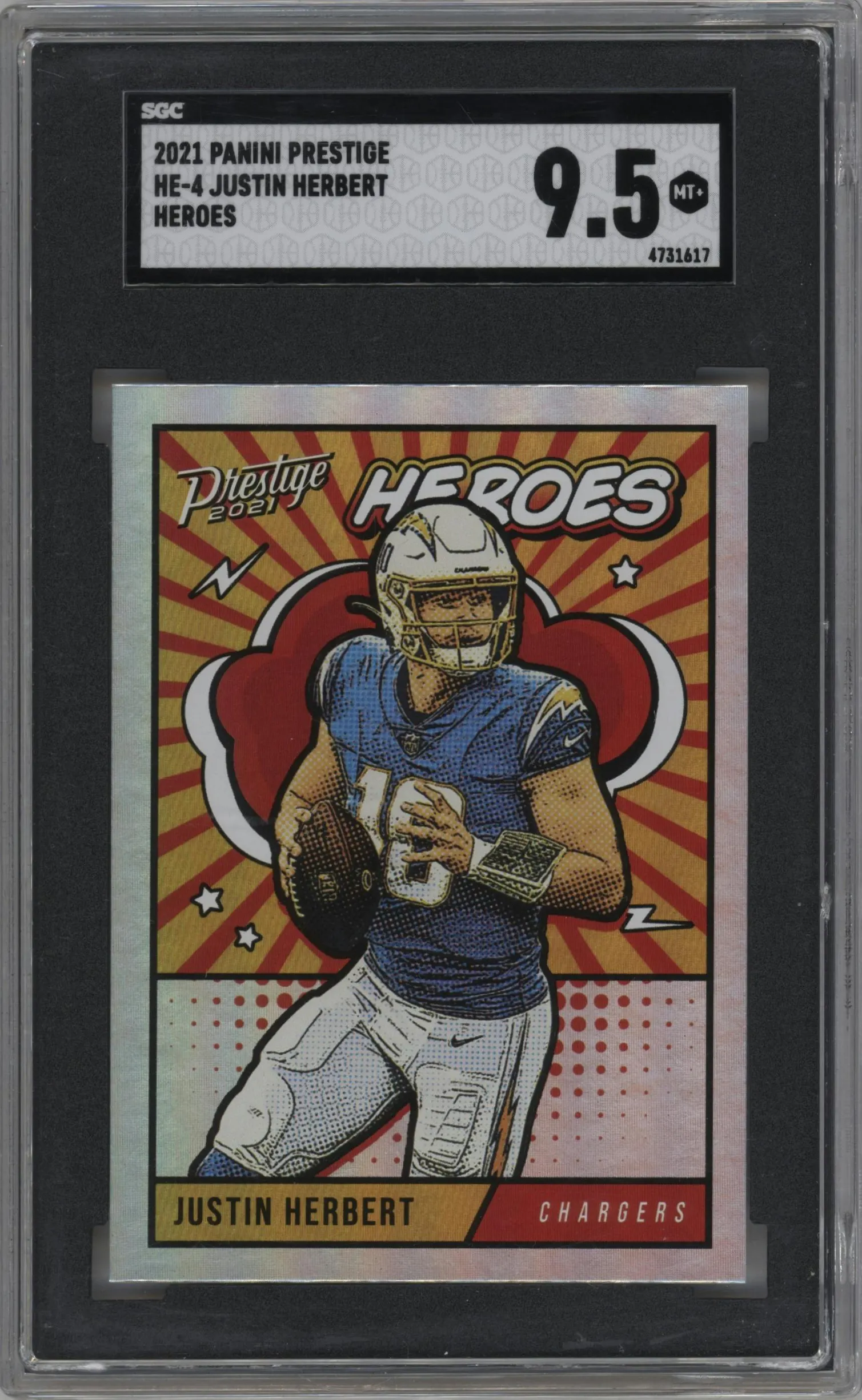 2021 Panini Prestige Heroes Justin Herbert #HE-4 SGC 9.5