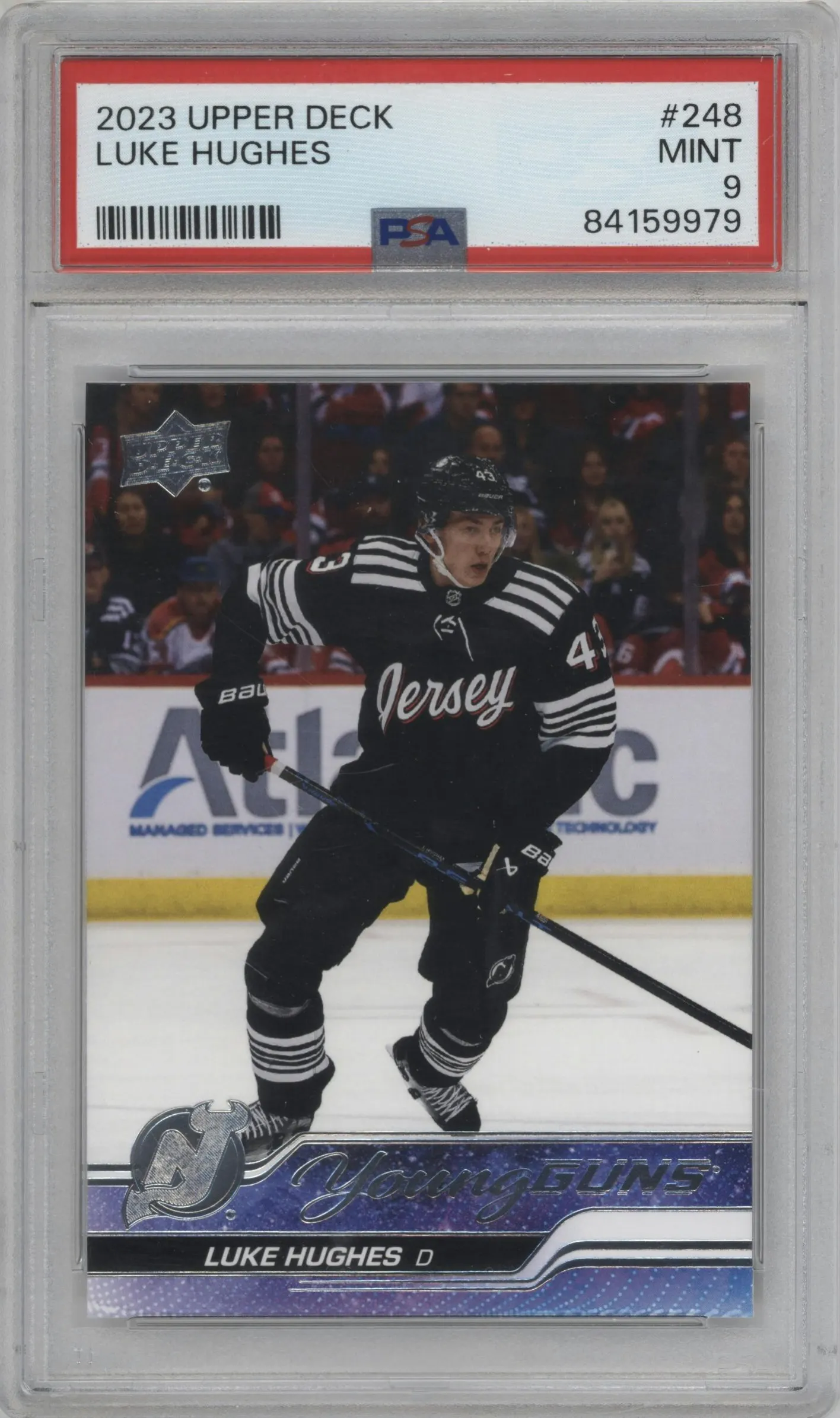 2023 Upper Deck Series 1 Young Guns Luke Hughes #248 PSA 9