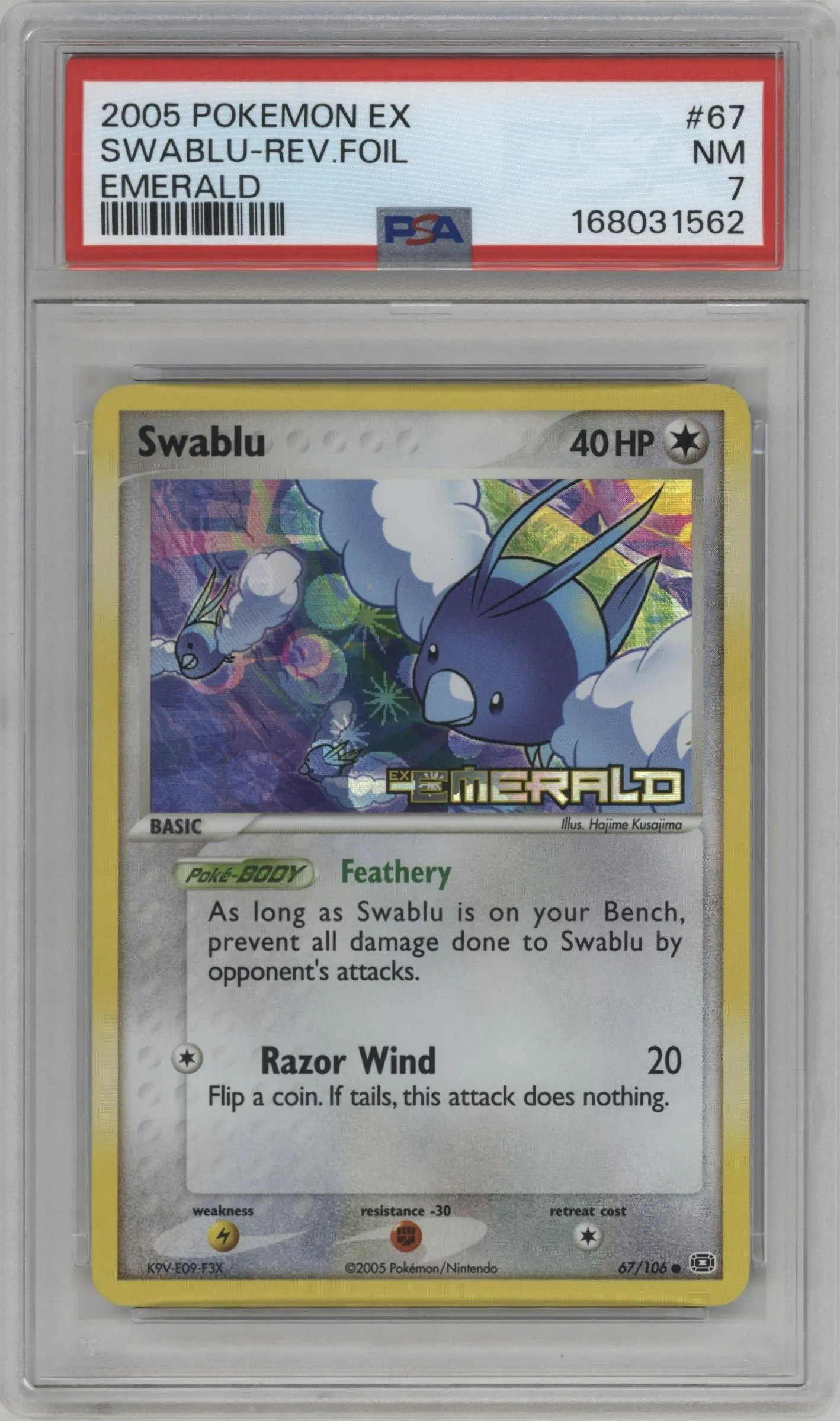 2005 Pokemon EX Emerald Swablu #67 PSA 7