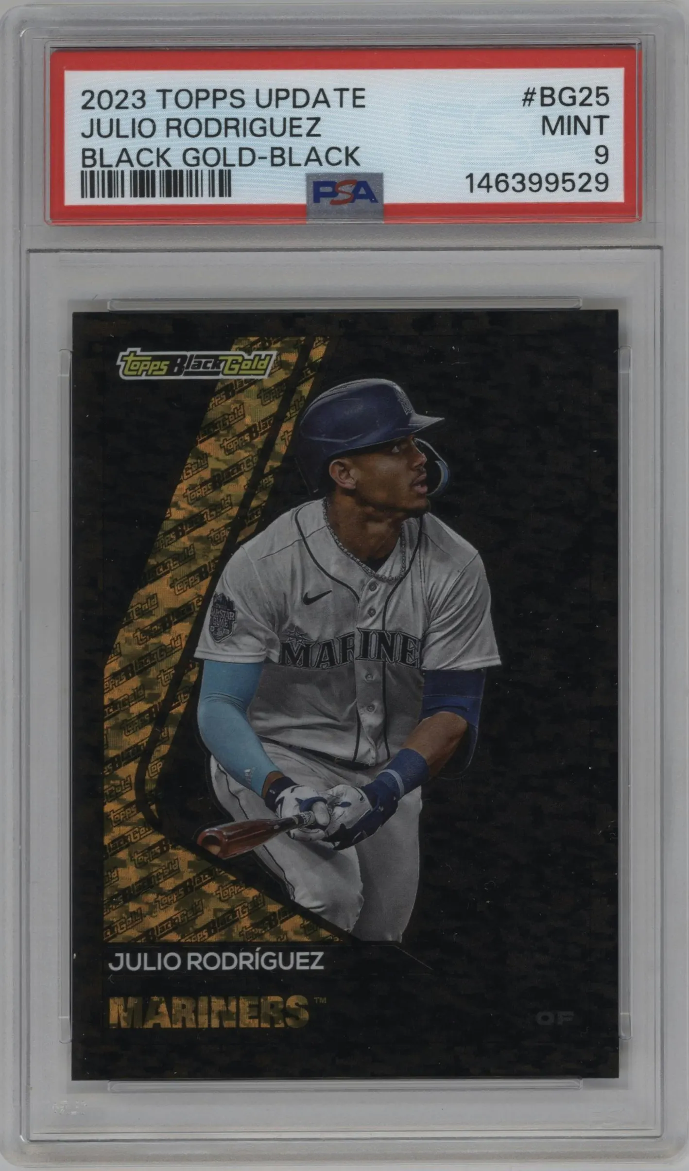 2023 Topps Update Topps Black Gold Julio Rodríguez Black #BG-25 PSA 9