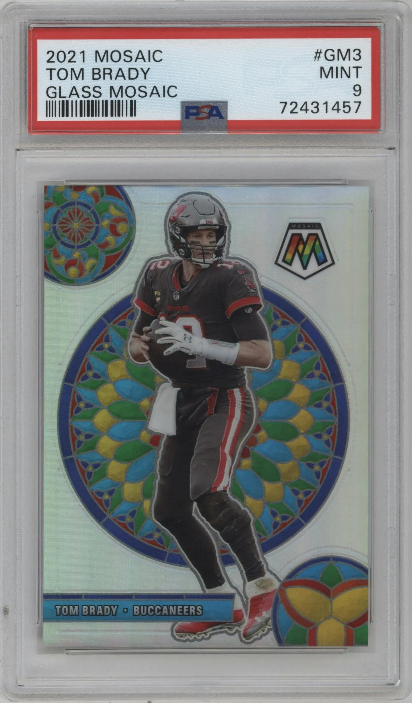 2021 Panini Mosaic Glass Mosaic Tom Brady #GM-3 PSA 9