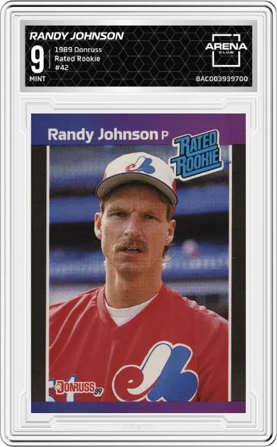 1989 Donruss Rated Rookie Randy Johnson #42 ARENA CLUB 9