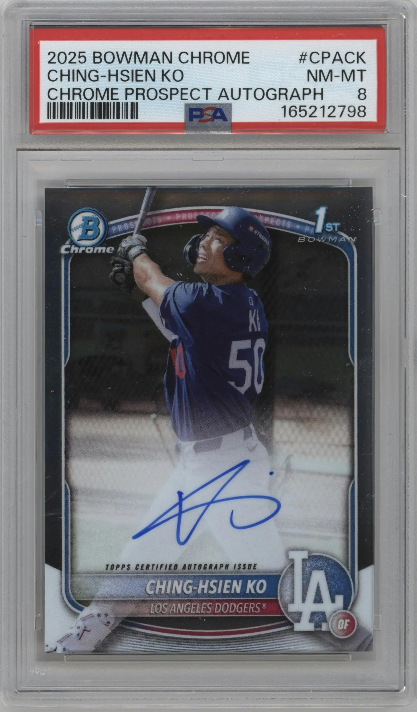 2025 Bowman Chrome Chr.Pros.Auto Ching-Hsien Ko #CPA-CK PSA 8