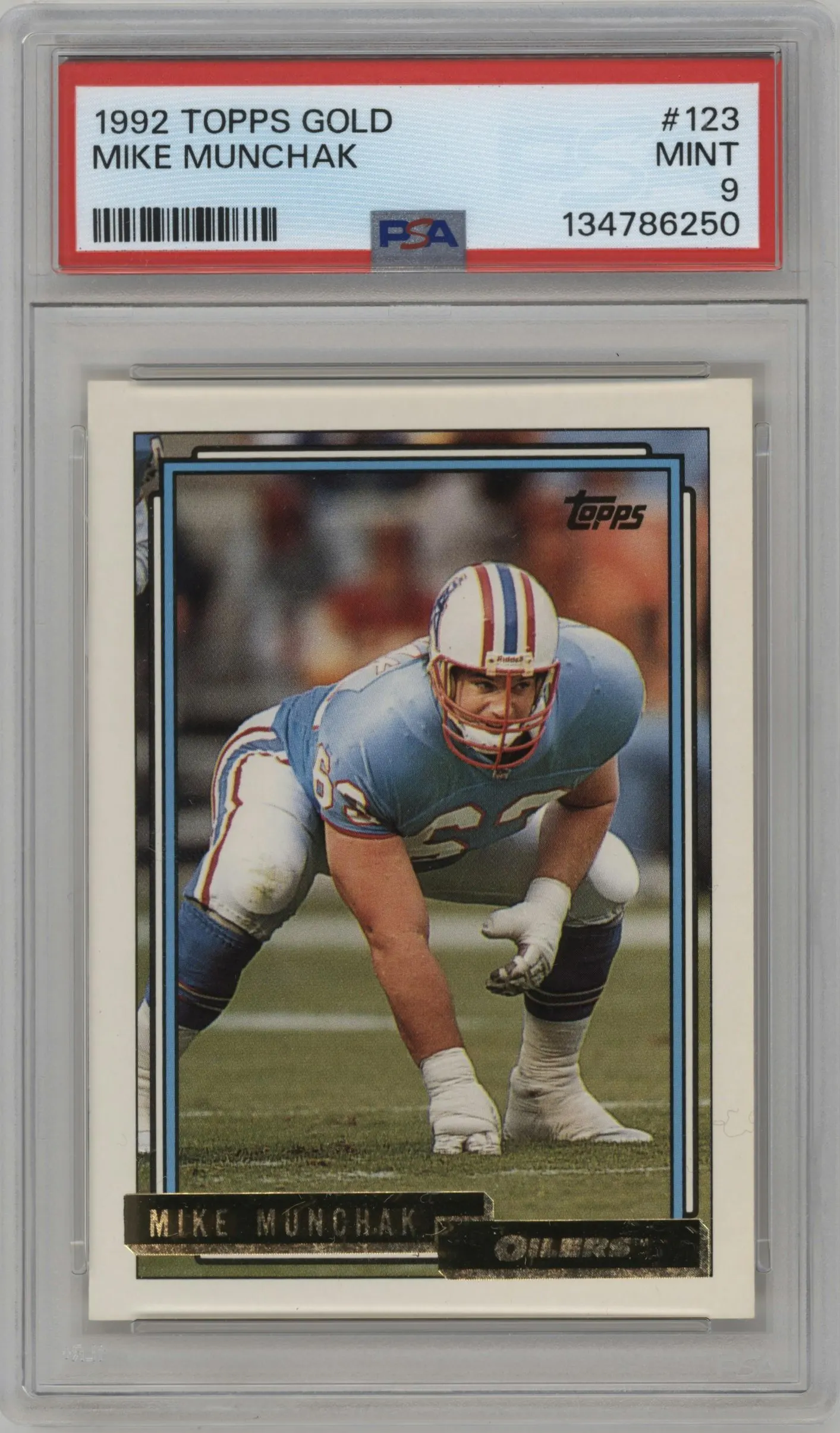 1992 Topps Mike Munchak Gold #123 PSA 9