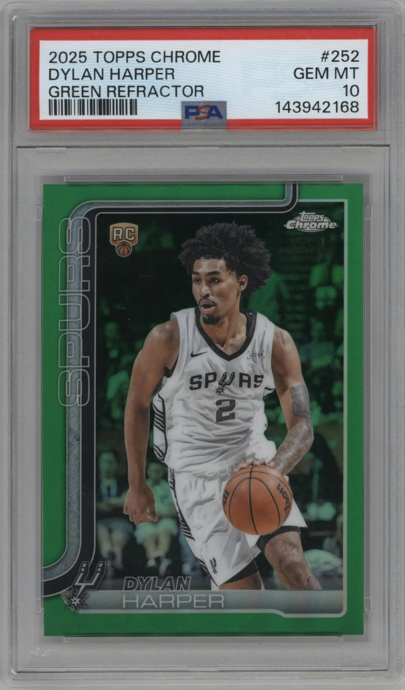 2025 Topps Chrome Dylan Harper Green Refractor #252 PSA 10