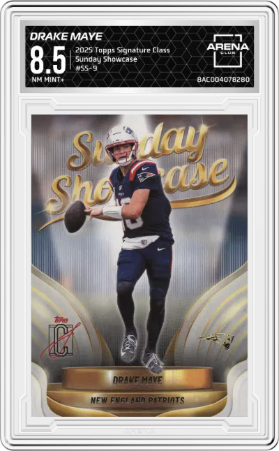 2025 Topps Signature Class Sunday Showcase Drake Maye #SS-9 ARENA CLUB 8.5