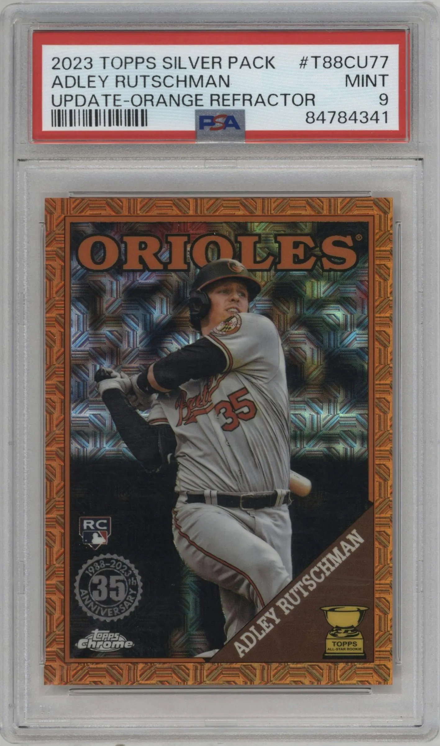 2023 Topps Silver Pack 1988 Topps Adley Rutschman Orange #T88CU-77 PSA 9