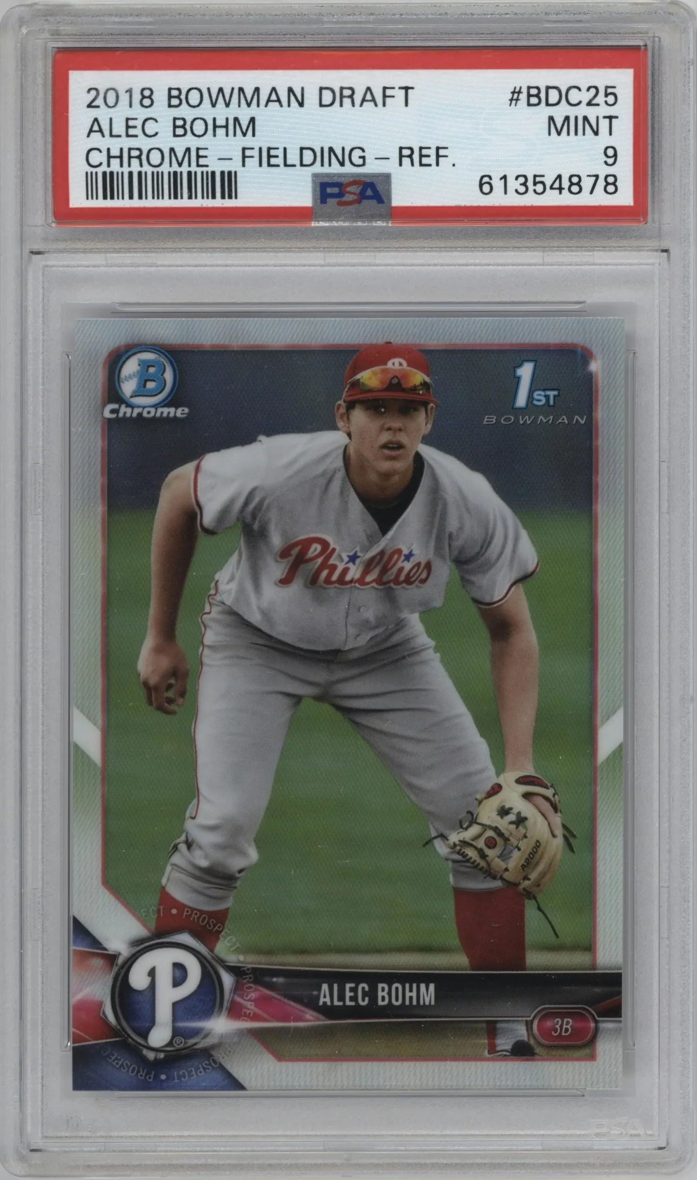 2018 Bowman Draft Chrome Alec Bohm Refractor #BDC-25 PSA 9