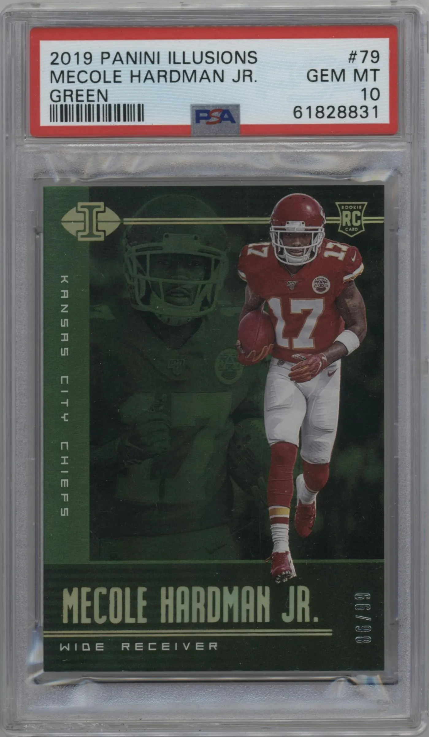 2019 Panini Illusions Mecole Hardman Jr. Trophy Collection Green #79 PSA 10