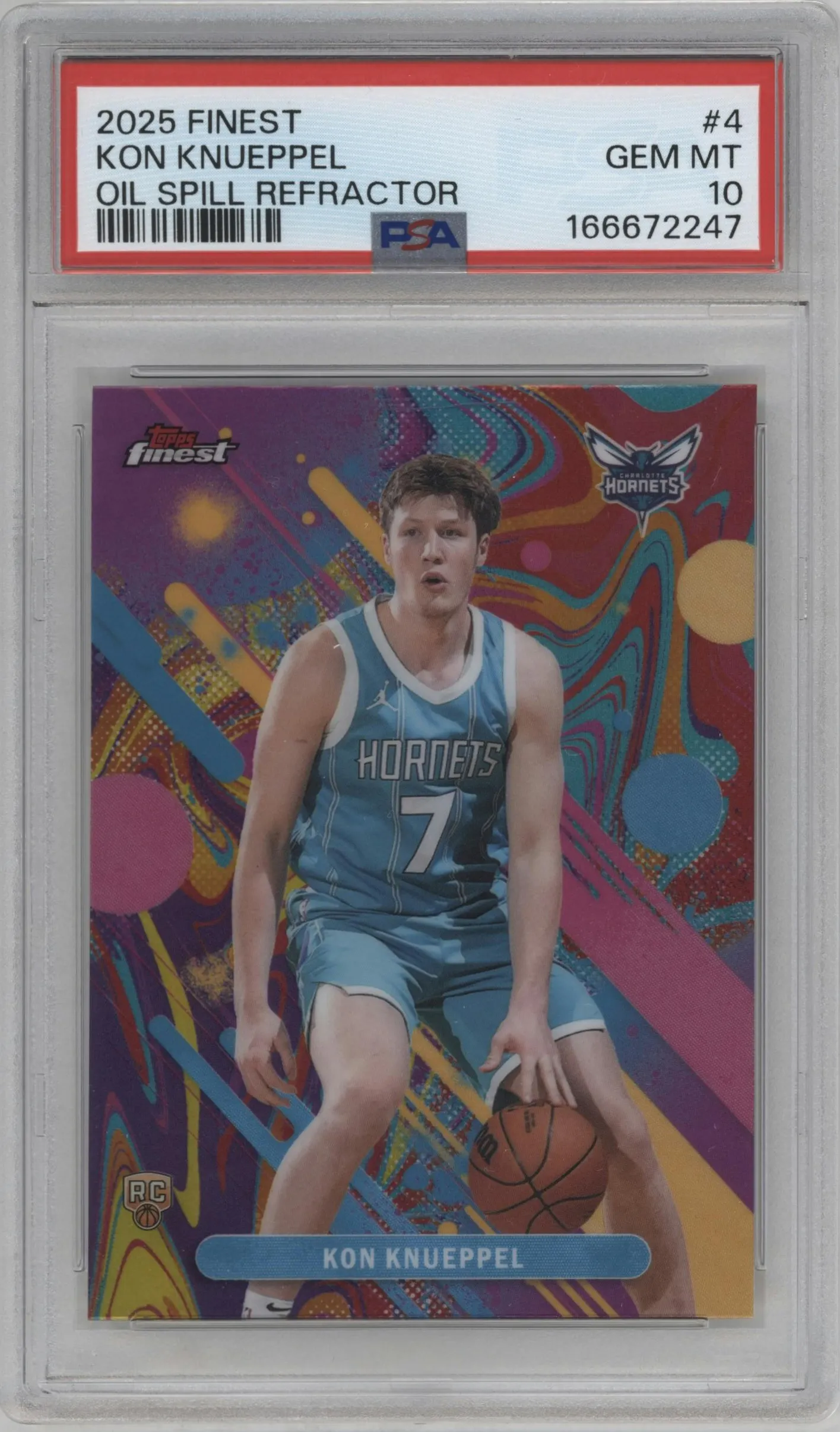 2025 Finest Kon Knueppel Oil Spill Refractor #4 PSA 10