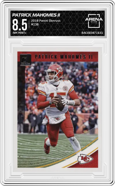 2018 Panini Donruss Patrick Mahomes II #138 ARENA CLUB 8.5