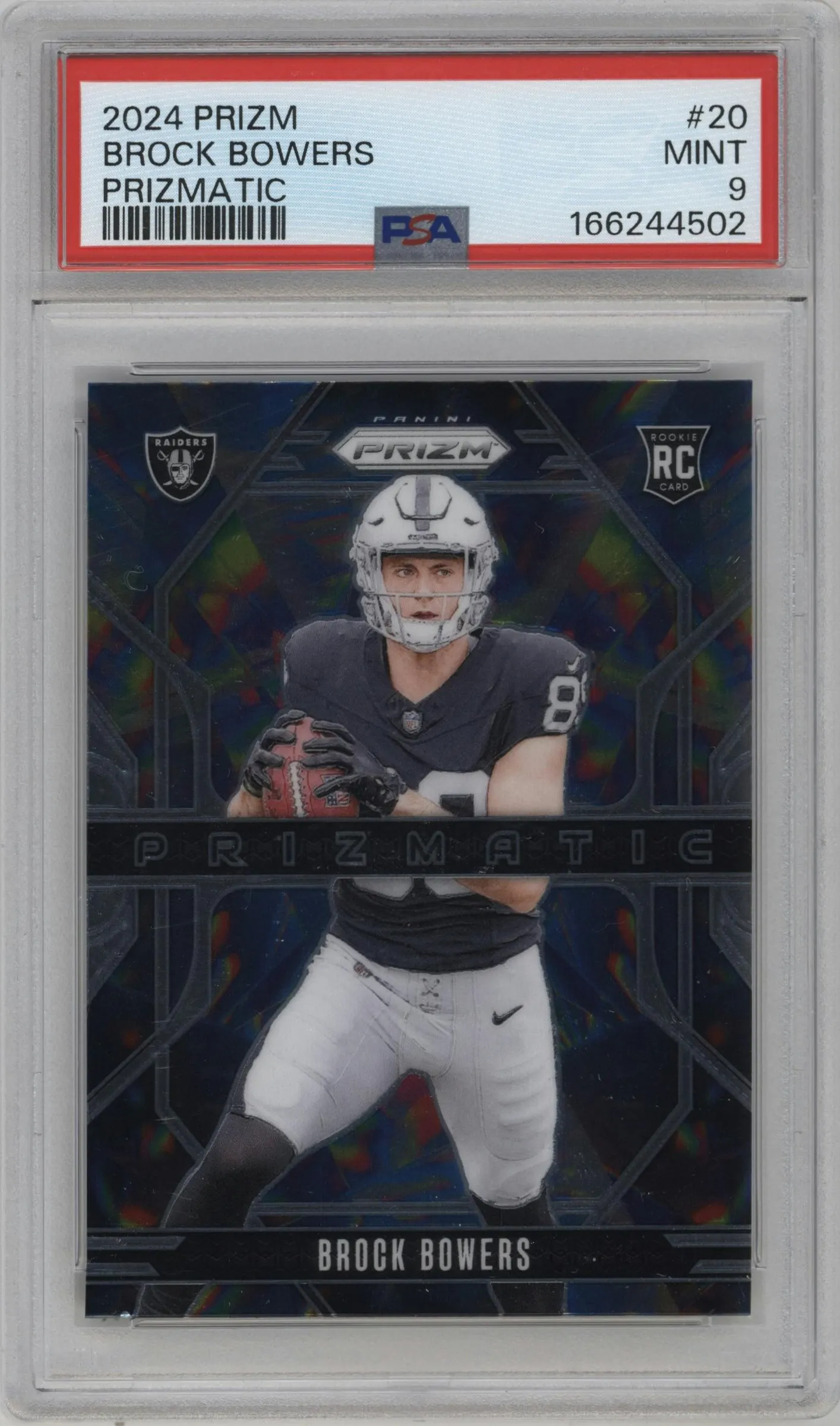 2024 Panini Prizm Prizmatic Brock Bowers #20 PSA 9