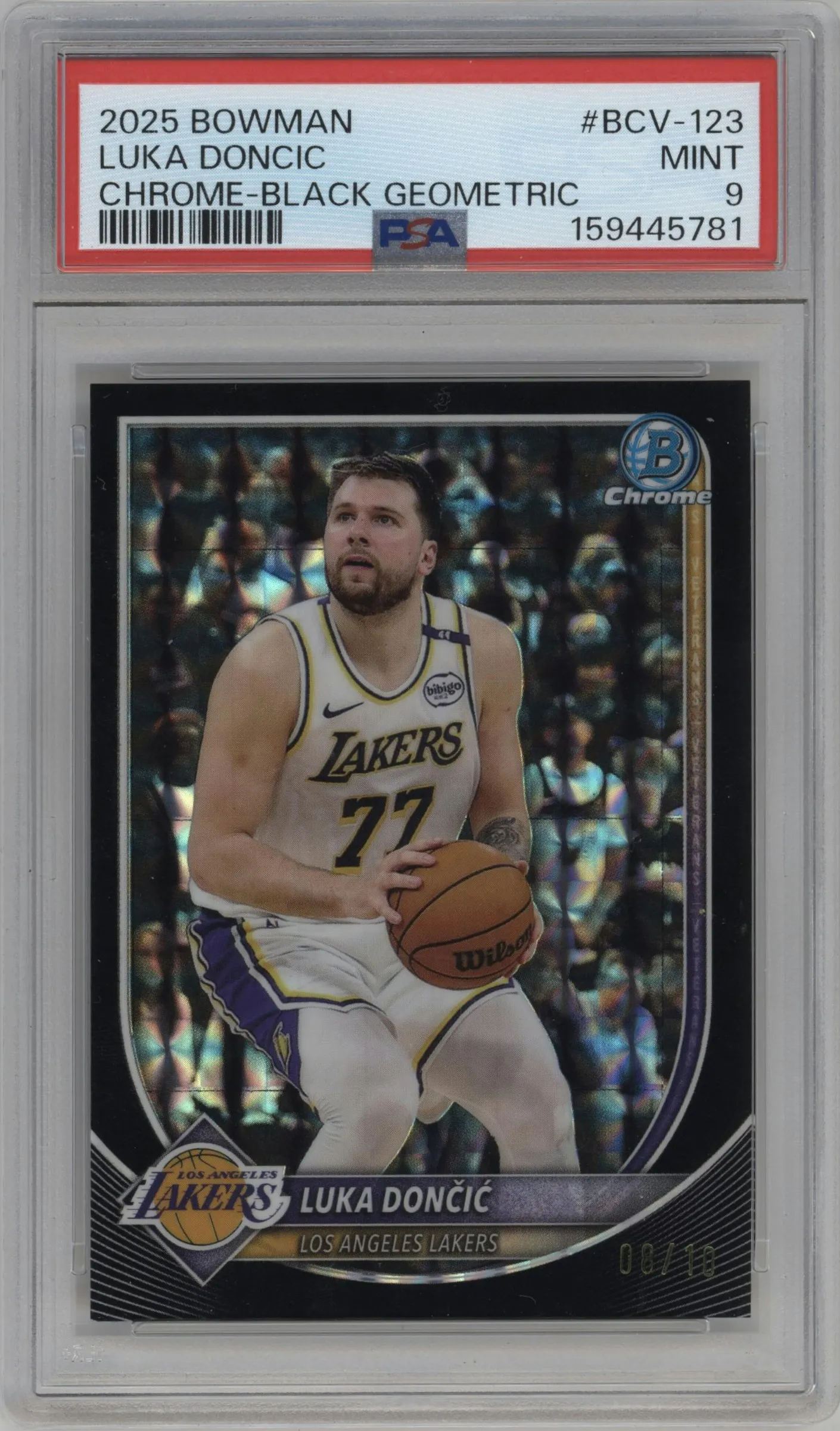 2025 Bowman Chrome Luka Doncic Black Geometric Refractor #BCV-123 PSA 9