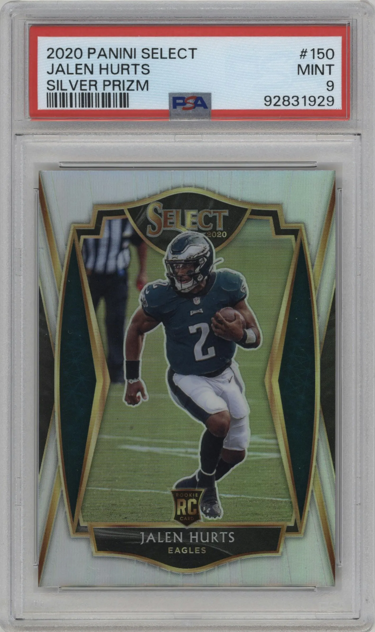 2020 Panini Select Pre.Lvl. Jalen Hurts Silver Prizm #150 PSA 9