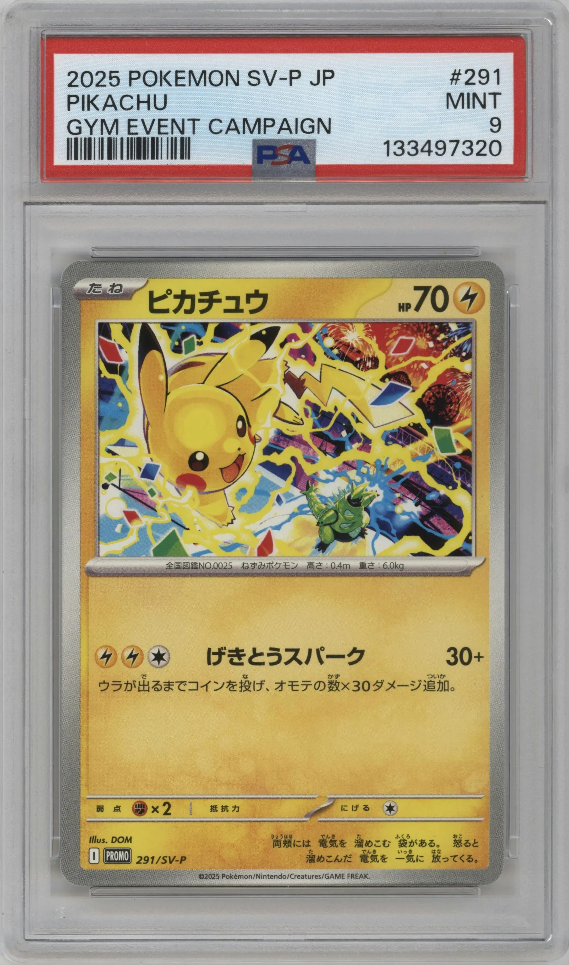 2025 Pokemon SV JPN Pikachu Gym Event Campaign #291 PSA 9