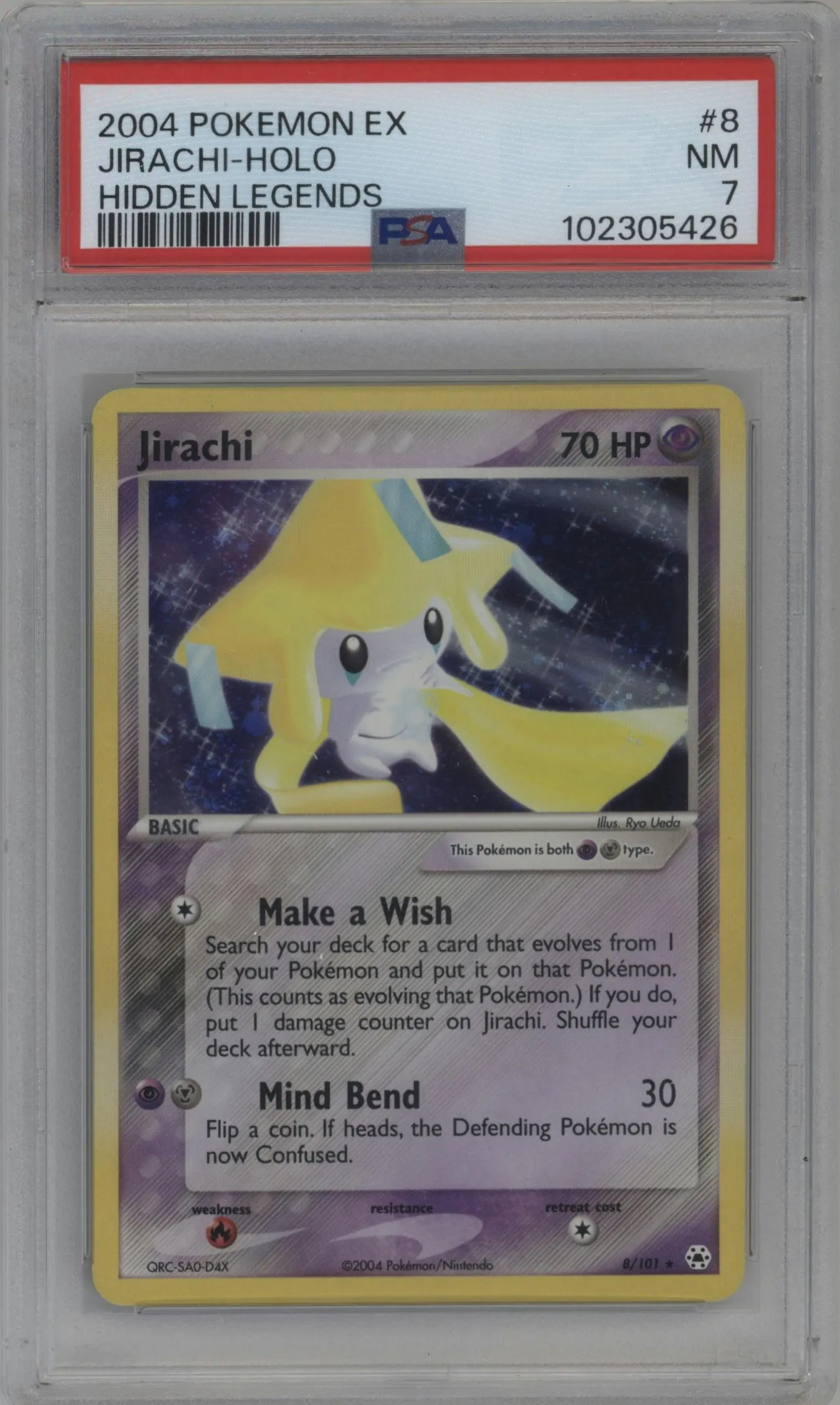 2004 Pokemon EX Hidden Legends Jirachi #8 PSA 7