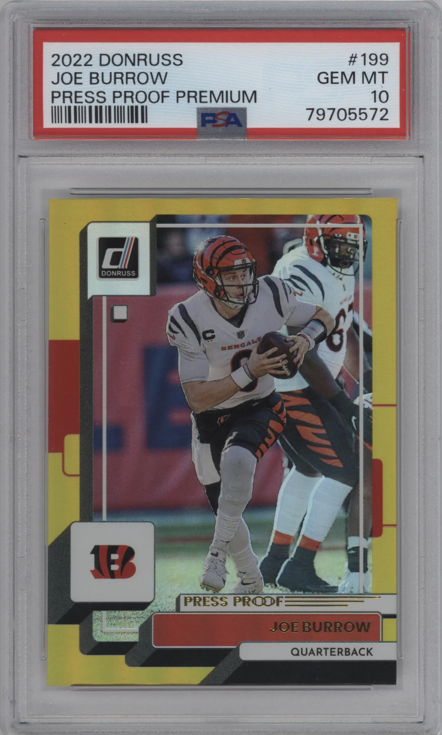 2022 Panini Donruss Joe Burrow Press Proof Premium PSA 10
