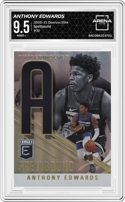2020 Panini Donruss Elite Spellbound Anthony Edwards #32 ARENA CLUB 9.5