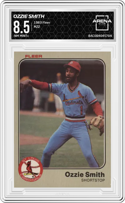 1983 Fleer Ozzie Smith #22 ARENA CLUB 8.5