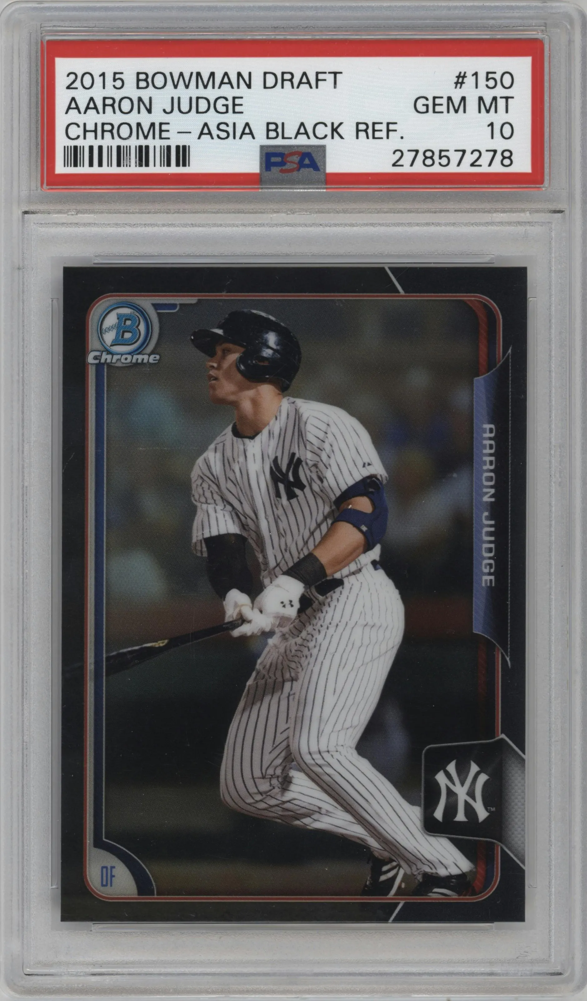 2015 Bowman Draft Chrome Aaron Judge Black Asia Refractor #150 PSA 10
