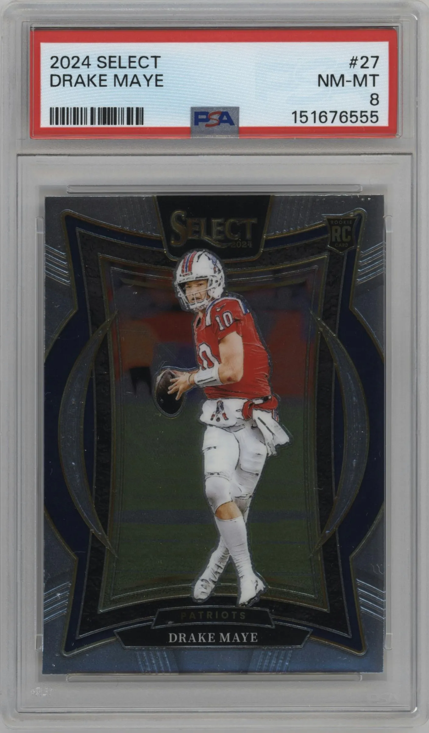 2024 Panini Select Drake Maye #27 PSA 8