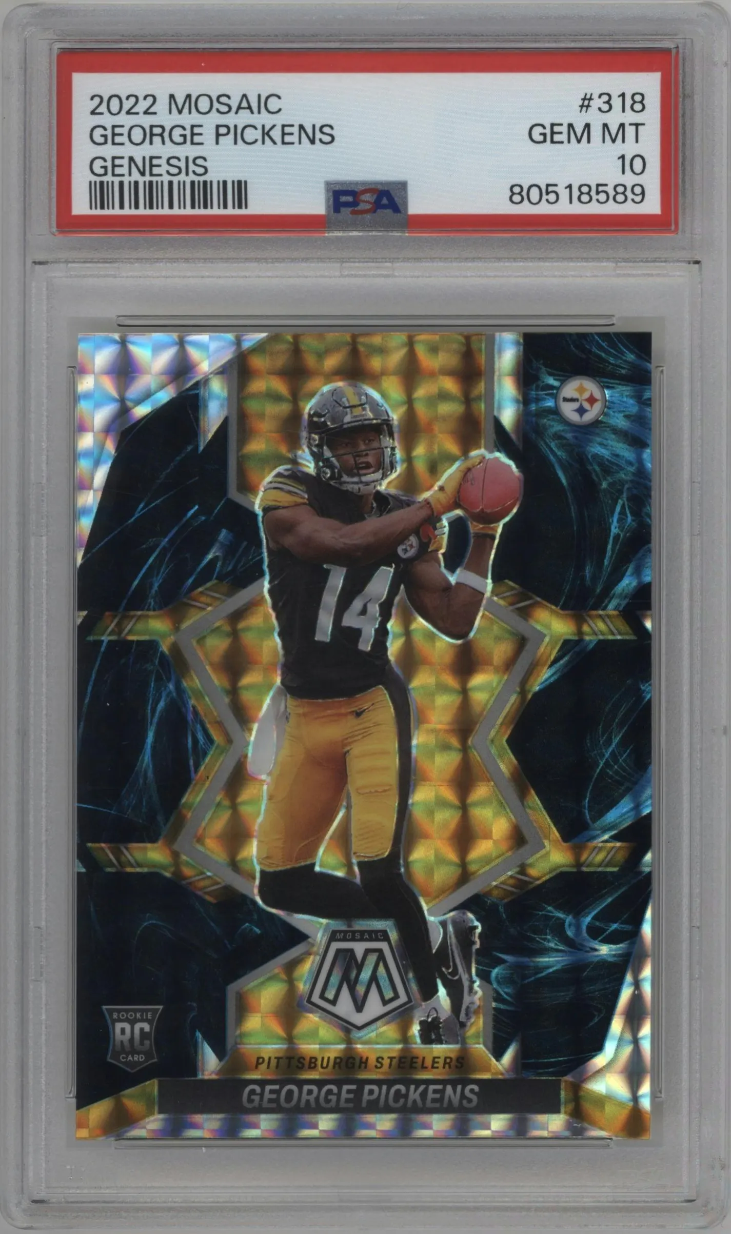 2022 Panini Mosaic George Pickens Genesis #318 PSA 10