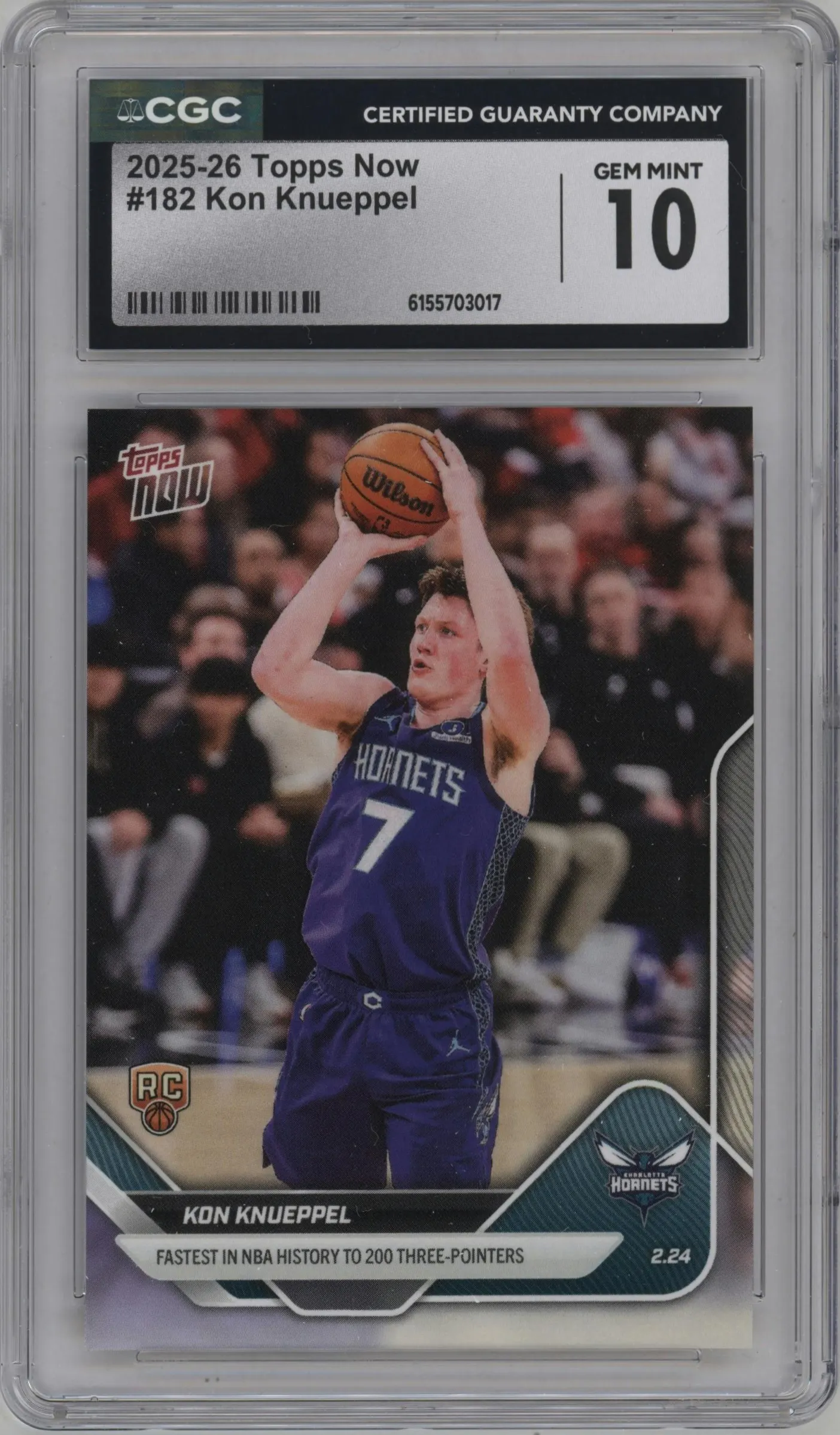 2025 Topps Now Kon Knueppel #182 CGC 10