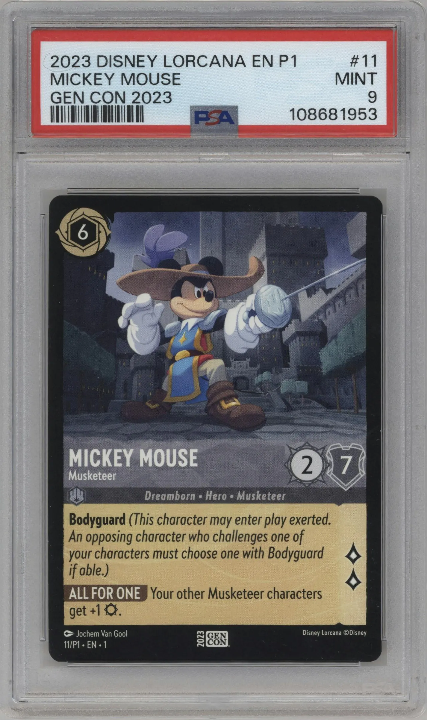 2023 Disney Lorcana GenCon Mickey Mouse #11 PSA 9