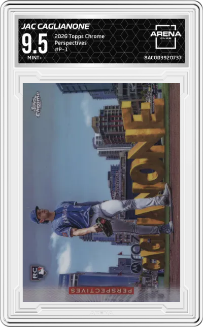 2026 Topps Chrome Perspectives Jac Caglianone #P-1 ARENA CLUB 9.5