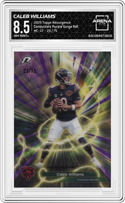 2025 Topps Resurgence Conductors Caleb Williams Purple Surge Refractor #C-17 ARENA CLUB 8.5