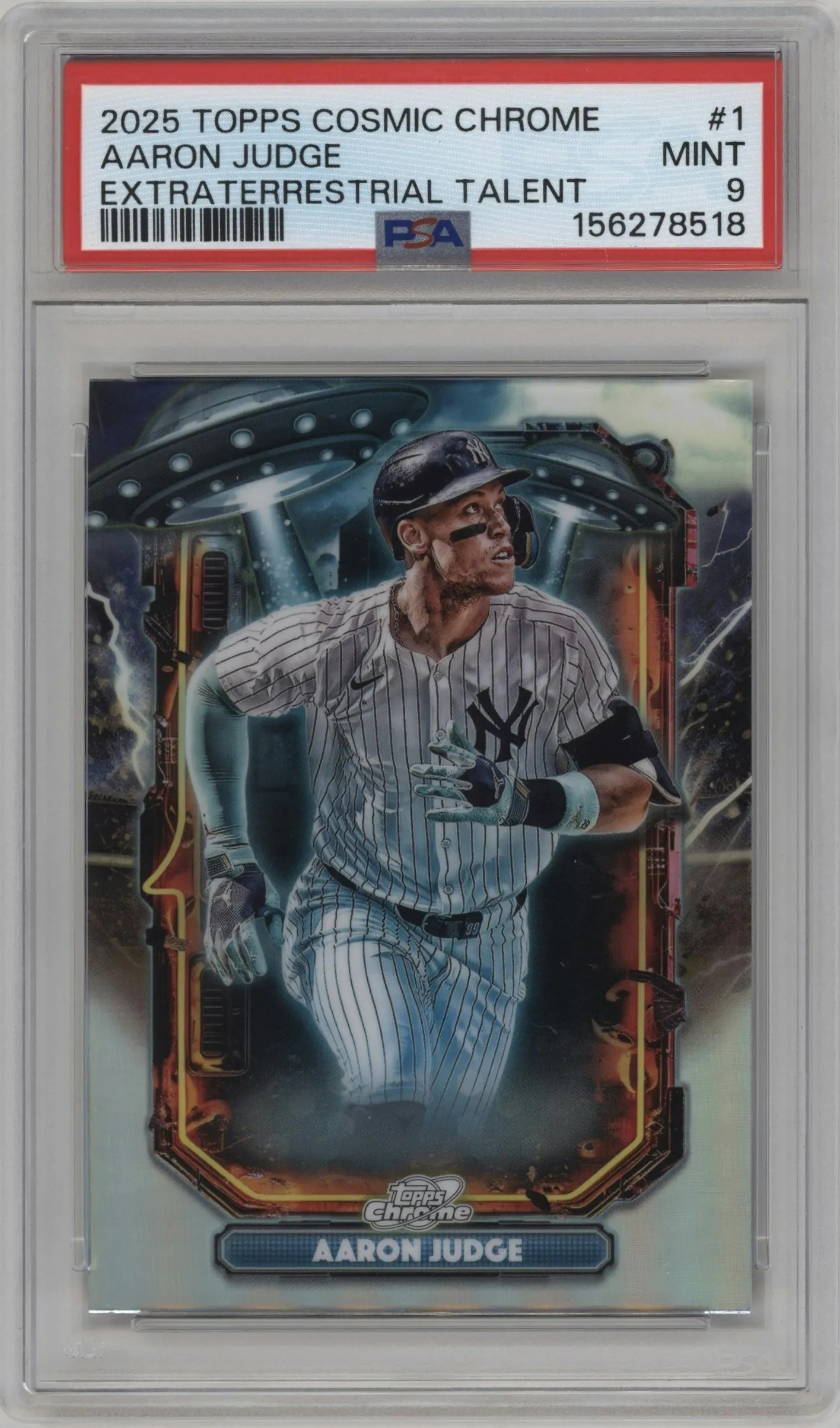 2025 Topps Chrome Cosmic E.T. Aaron Judge #ET-1 PSA 9