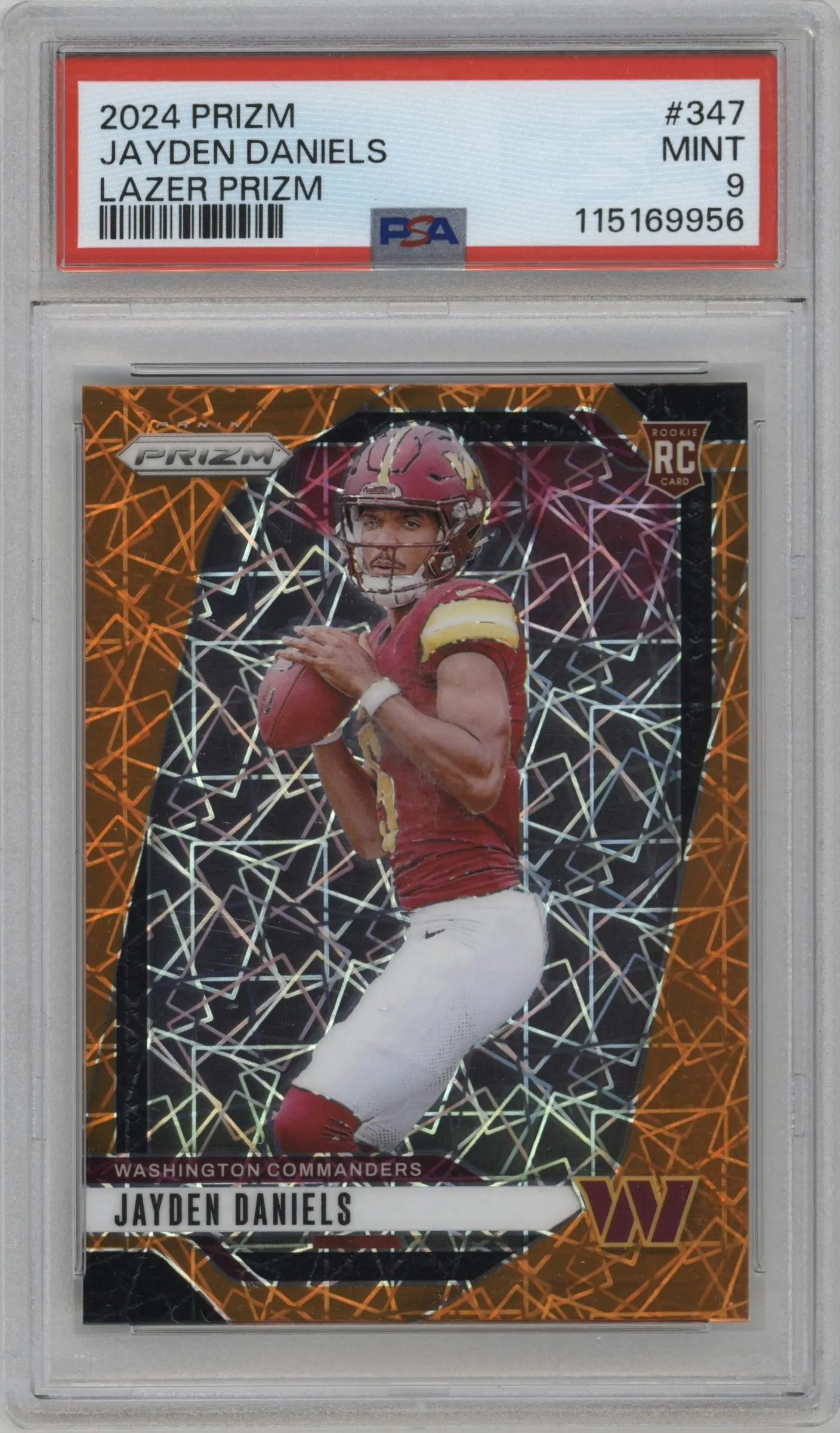 2024 Panini Prizm Jayden Daniels Lazer Prizm #347 PSA 9