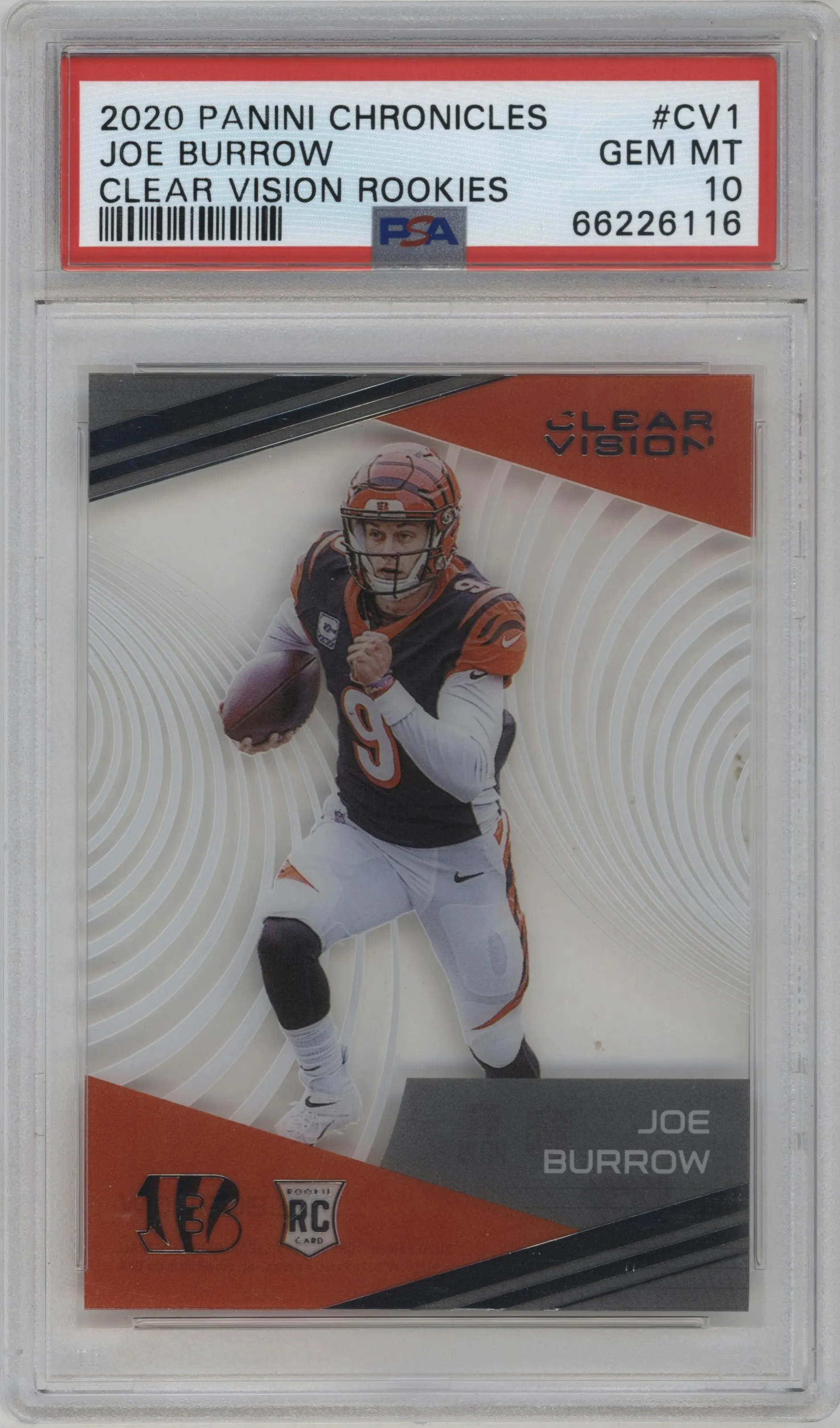 2020 Panini Chronicles Clear Vision Joe Burrow #CV-1 PSA 10