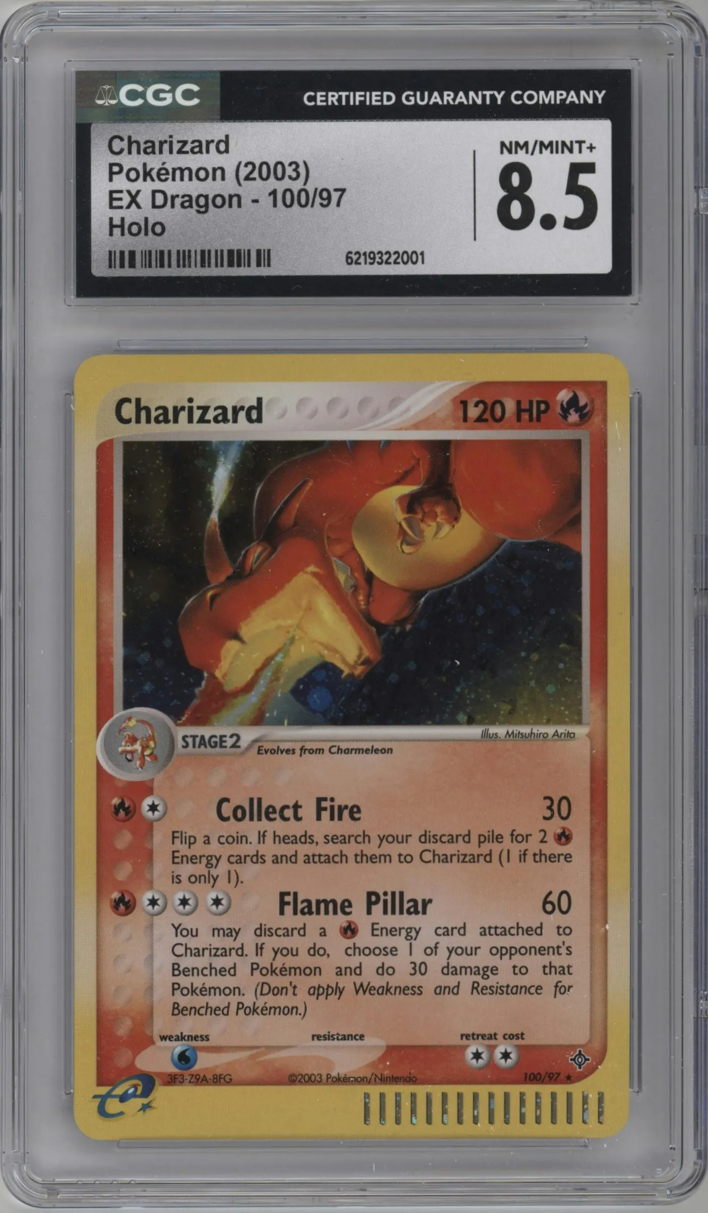 2003 Pokemon EX Dragon Charizard #100 CGC 8.5