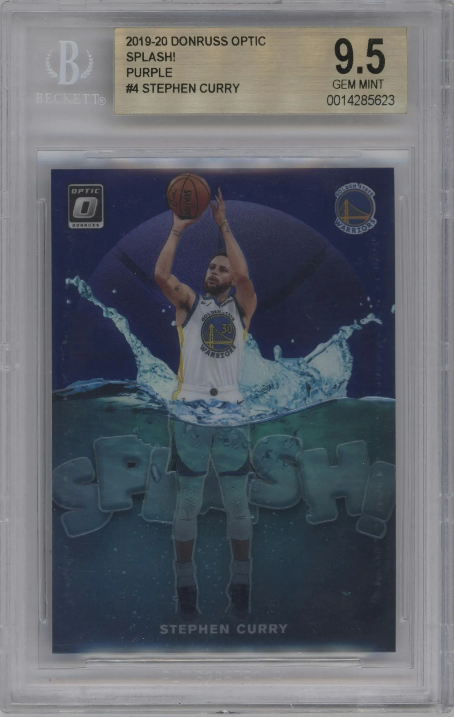 2019 Panini Donruss Optic Splash! Stephen Curry Purple #4 BGS 9.5