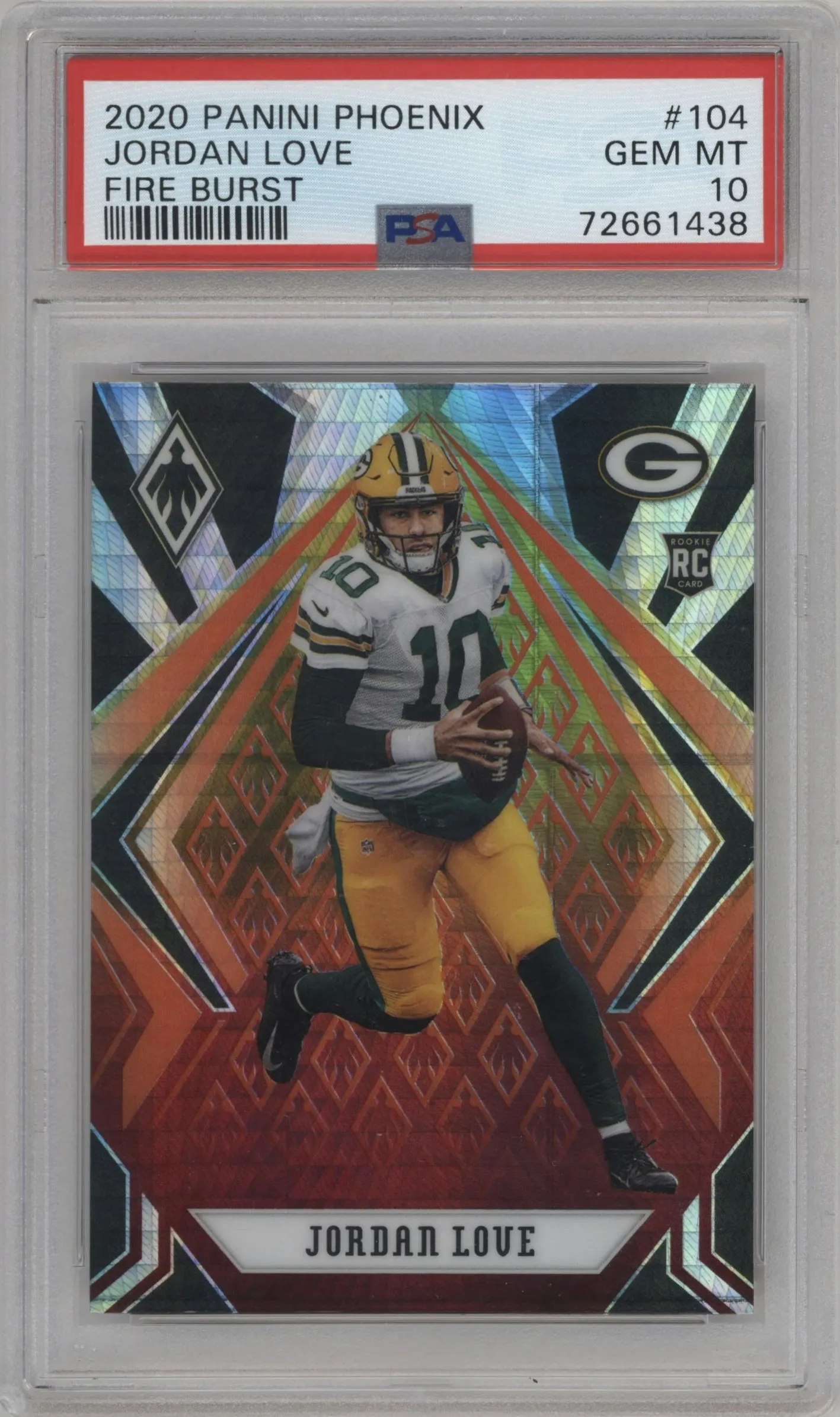 2020 Panini Phoenix Jordan Love Fire Burst #104 PSA 10