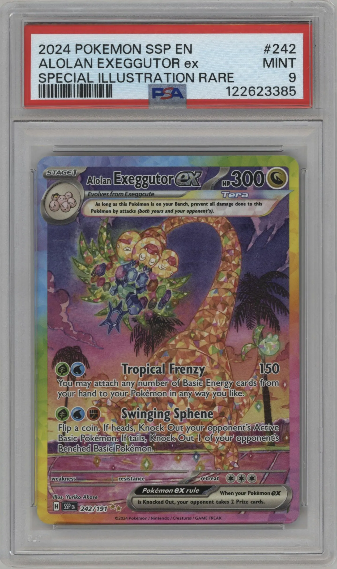 2024 Pokemon SV Surging Sparks Alolan Exeggutor ex #242 PSA 9