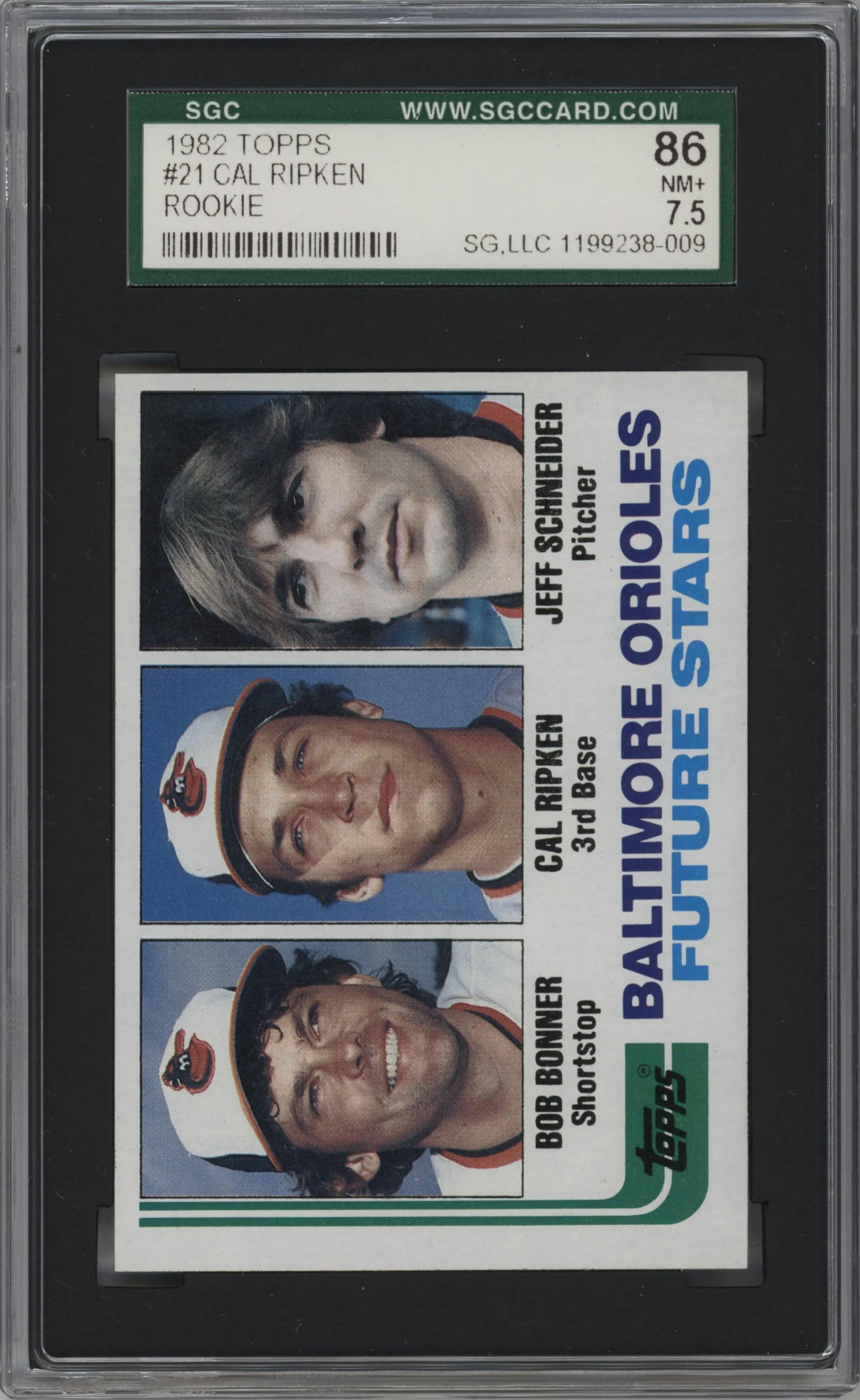 1982 Topps Bob Bonner/Cal Ripken/Jeff Schneider #21 SGC 7.5