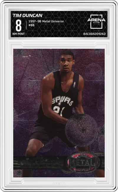 1997 Metal Universe Tim Duncan #66 ARENA CLUB 8