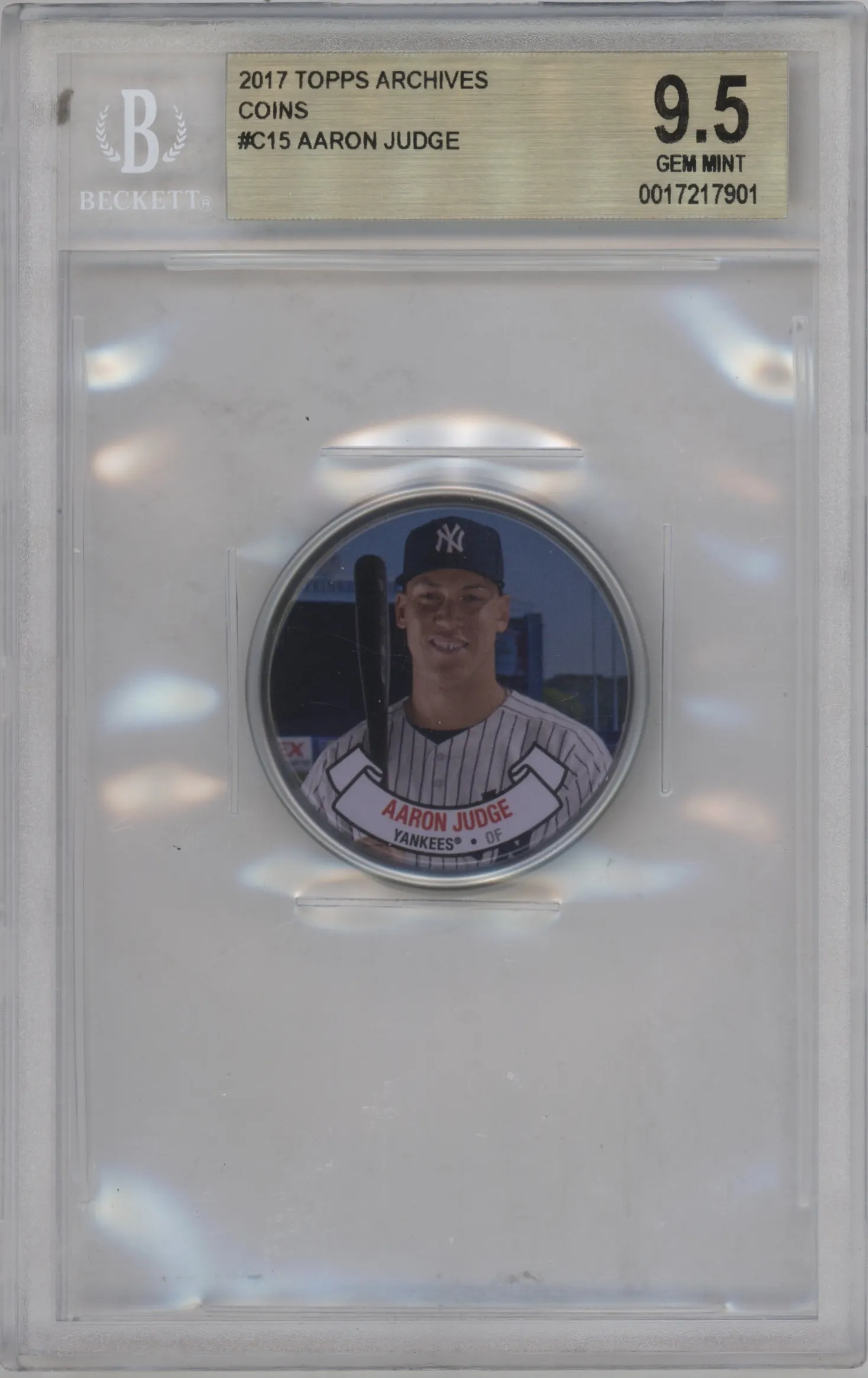 2017 Topps Archives 1964 Topps Coin Aaron Judge #C-15 BGS 9.5