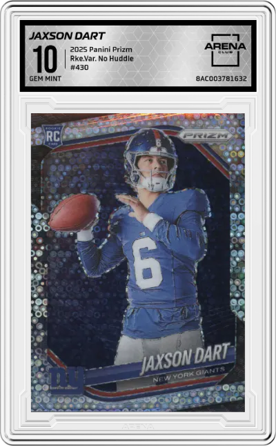 2025 Panini Prizm Rke.Var. Jaxson Dart No Huddle #430 ARENA CLUB 10