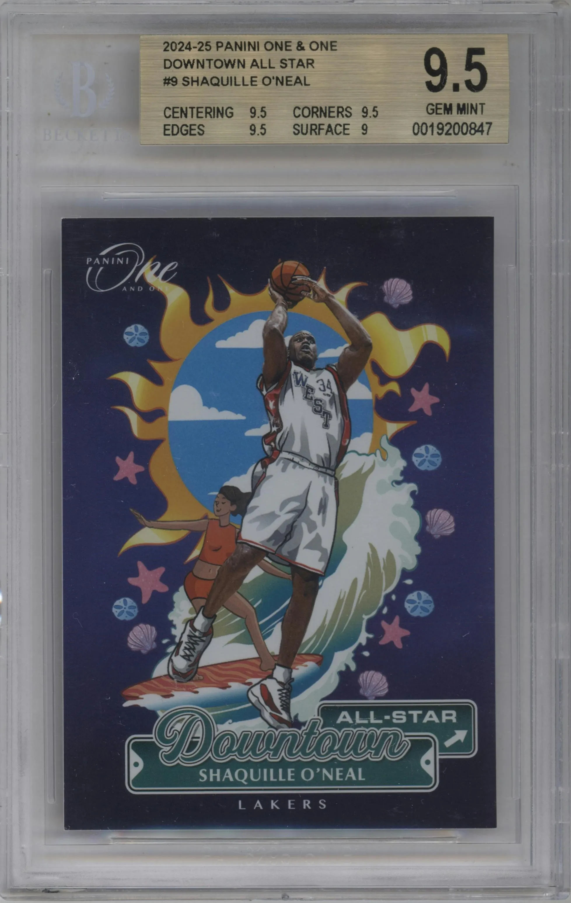 2024 Panini One and One Downtown All Star Shaquille O'Neal #9 BGS 9.5