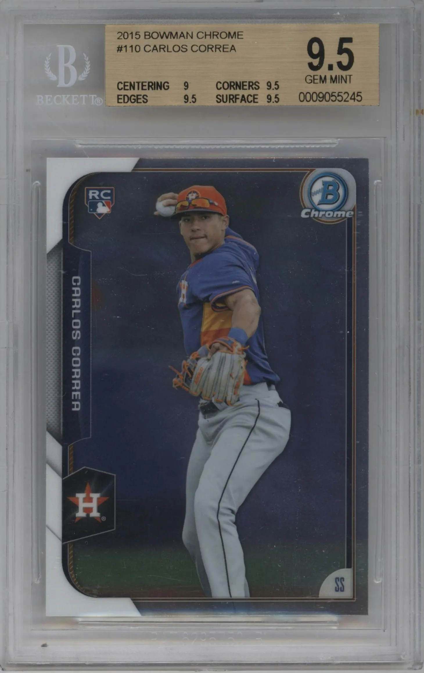 2015 Bowman Chrome Carlos Correa #110 BGS 9.5