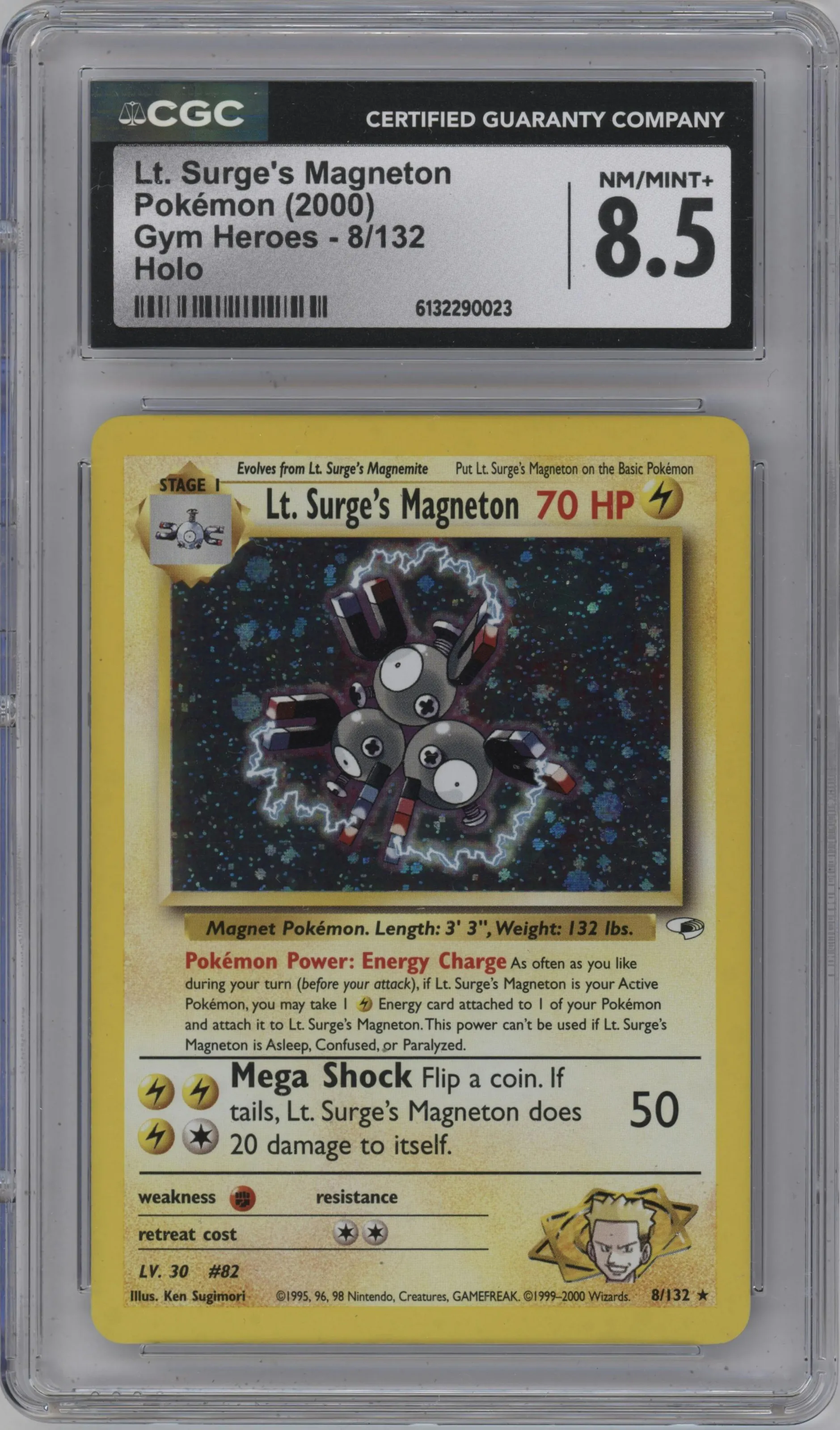 2000 Pokemon GH Gym Heroes Lt. Surge's Magneton #8 CGC 8.5