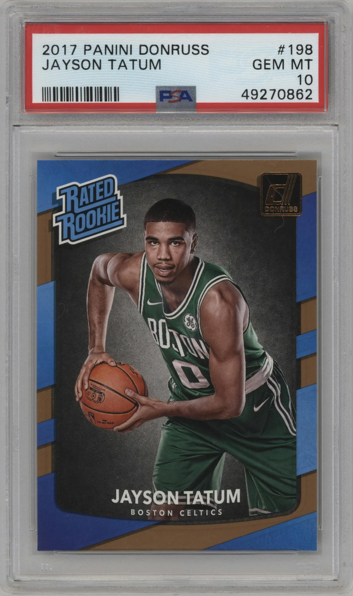 2017 Panini Donruss Rated Rookie Jayson Tatum #198 PSA 10